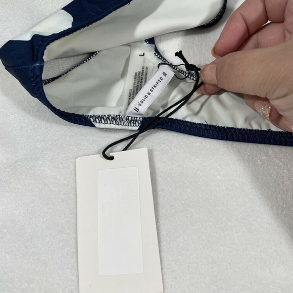 NEW SOLID‎ & STRIPED [ Large ] The Elle Polka Dot Bikini Top in Blue - Picture 7 of 12